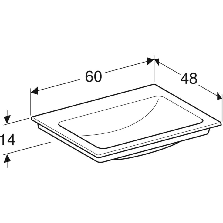 Geberit One håndvask, 60x48 cm, hvid