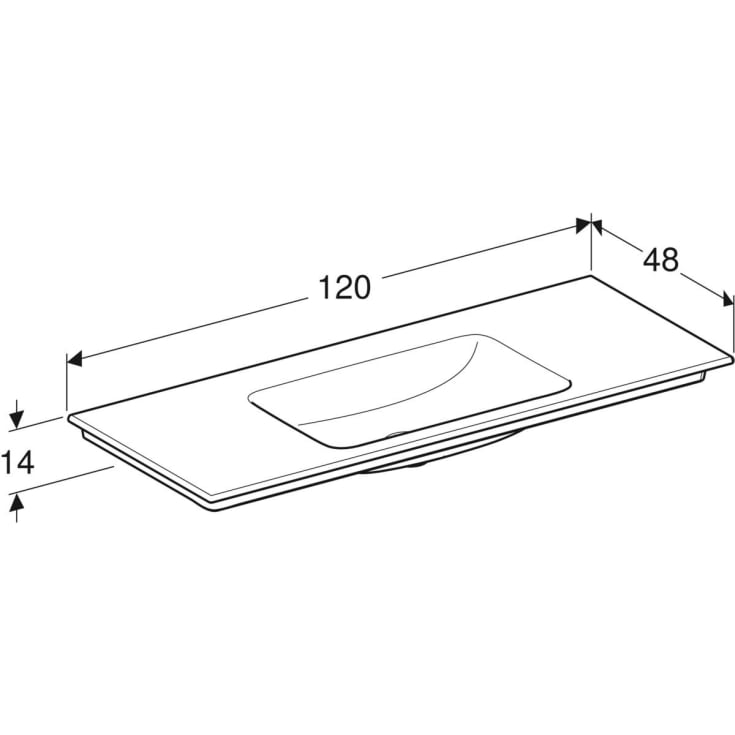 Geberit One håndvask, 119x48 cm, hvid
