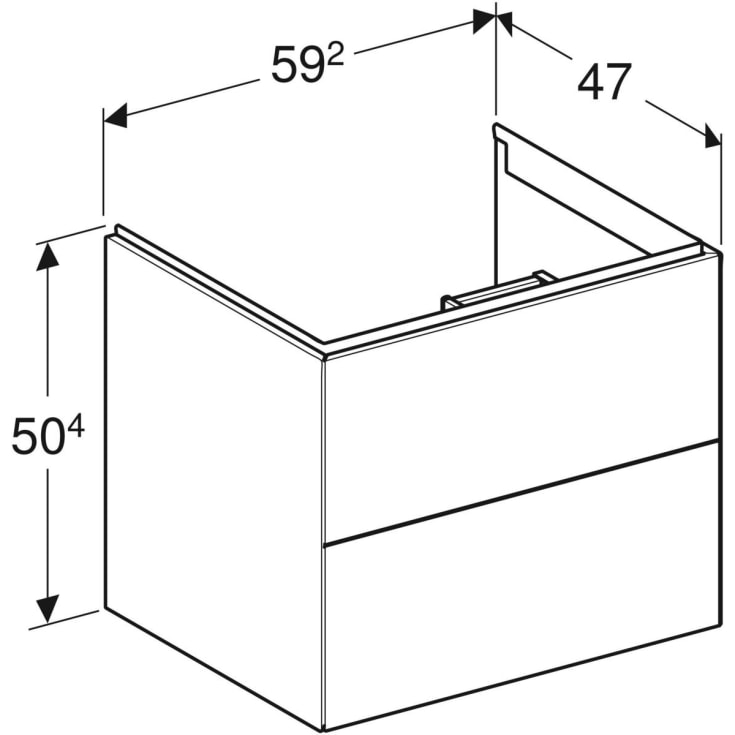 Geberit One underskab, 59,2x47 cm, højglans hvid