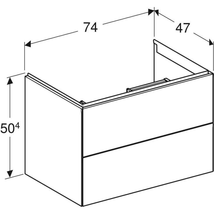 Geberit One underskab, 74x47 cm, mat sort