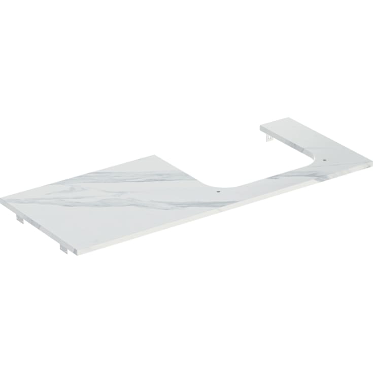 Geberit One benkeplate, 119x47,3 cm, marmorert hvit