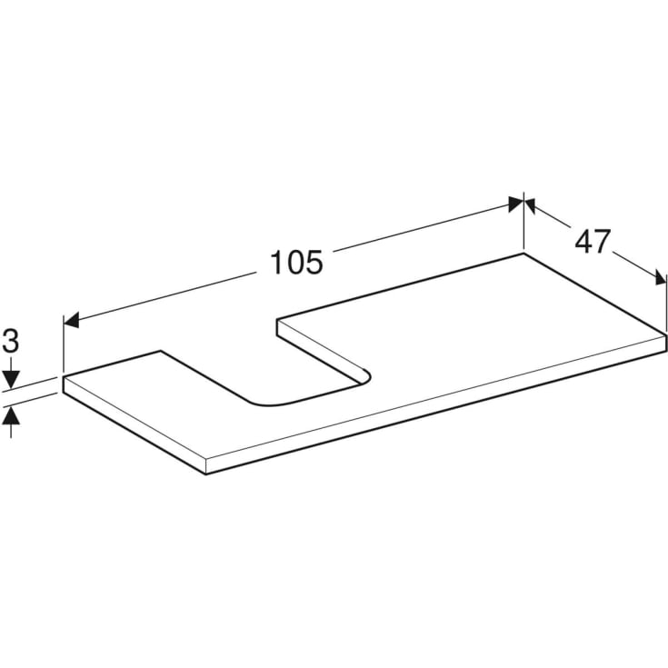 Geberit One benkeplate, 104,2x47,3 cm, høyglans beige