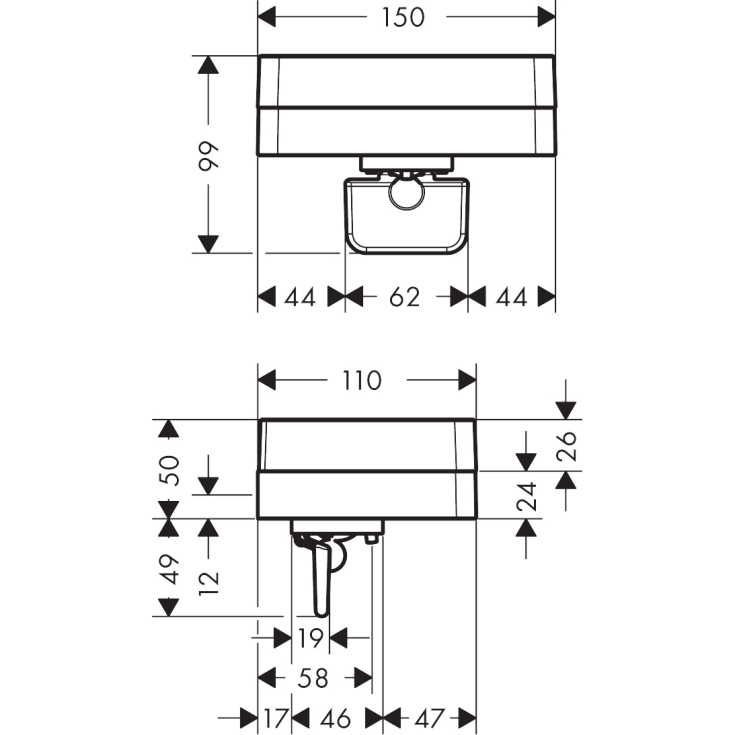 Axor Universal Softsquare sæbedispenser, krom
