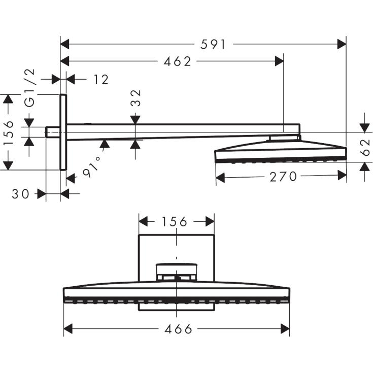 Hansgrohe Rainmaker Select duschhuvud, 46,6x27 cm, krom