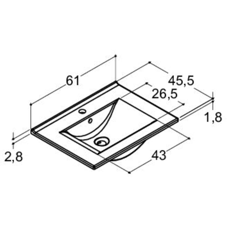 Dansani Mido+ møbelpakke, 61x45,5 cm, mat grå