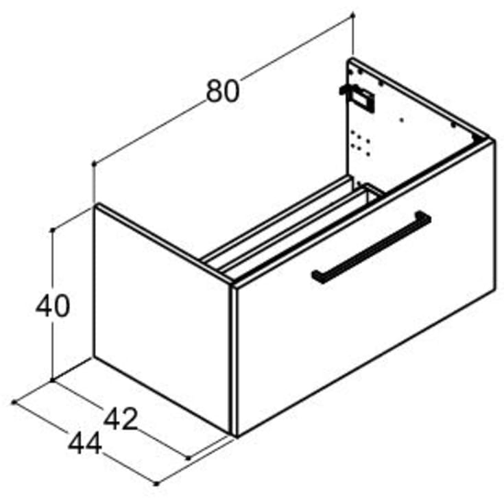 Dansani Mido+ möbelpaket, 81x45,5 cm, vit högglans