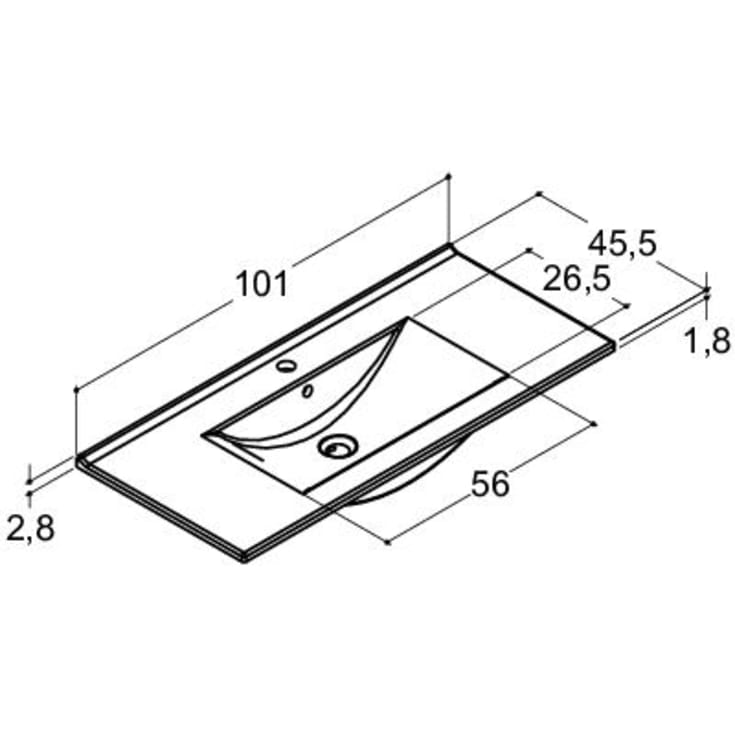 Dansani Mido+ møbelpakke, 101x45,5 cm, mat hvid