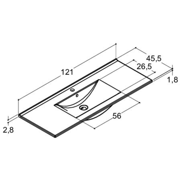Dansani Mido+ møbelpakke, 121x45,5 cm, sort