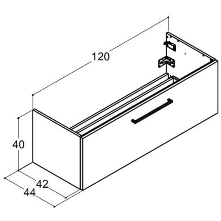 Dansani Mido+ møbelpakke, 121x45,5 cm, mat grå