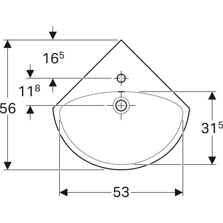 Ifö håndvask, 56x59 cm, hvid