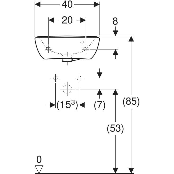 Ifö Spira håndvask, 40x32 cm, hvid