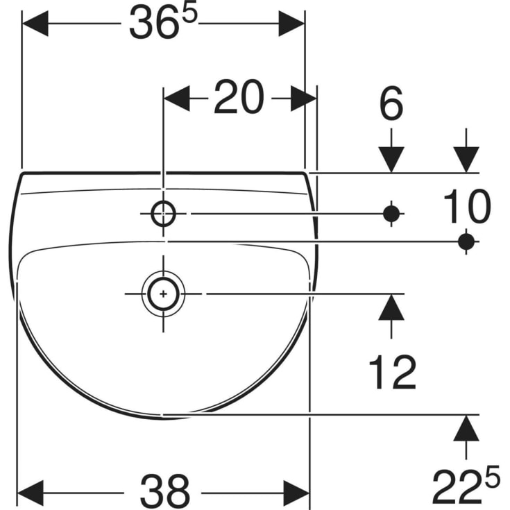Ifö Spira håndvask, 40x32 cm, hvid