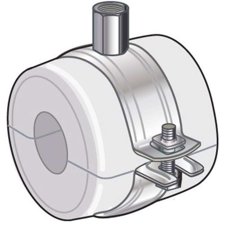 Scanclamp rørbøjle med rørskål til vand og varme M8/M10 Ø60/50