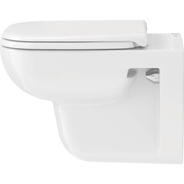 Duravit D-Code væghængt toilet, uden skyllekant, hvid