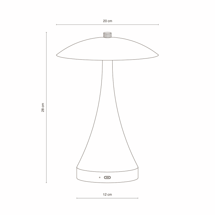 Dyberg Larsen Vienna genopladelig LED bordlampe cremet hvid
