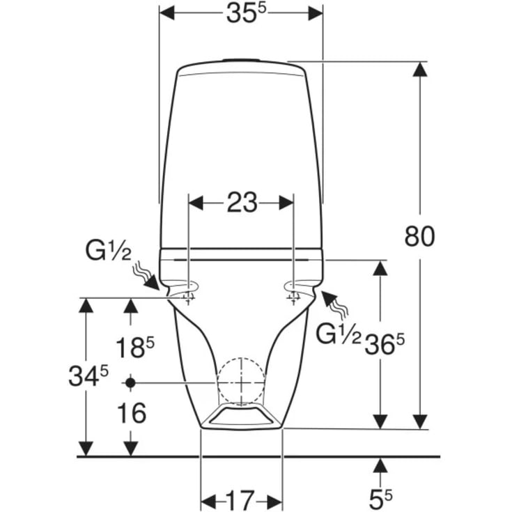 Ifö Sign væghængt toilet, rengøringsvenlig, hvid