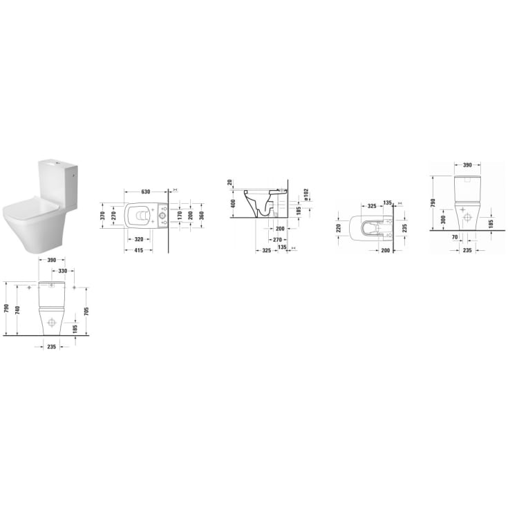 Duravit DuraStyle toalett, antibakteriell, vit
