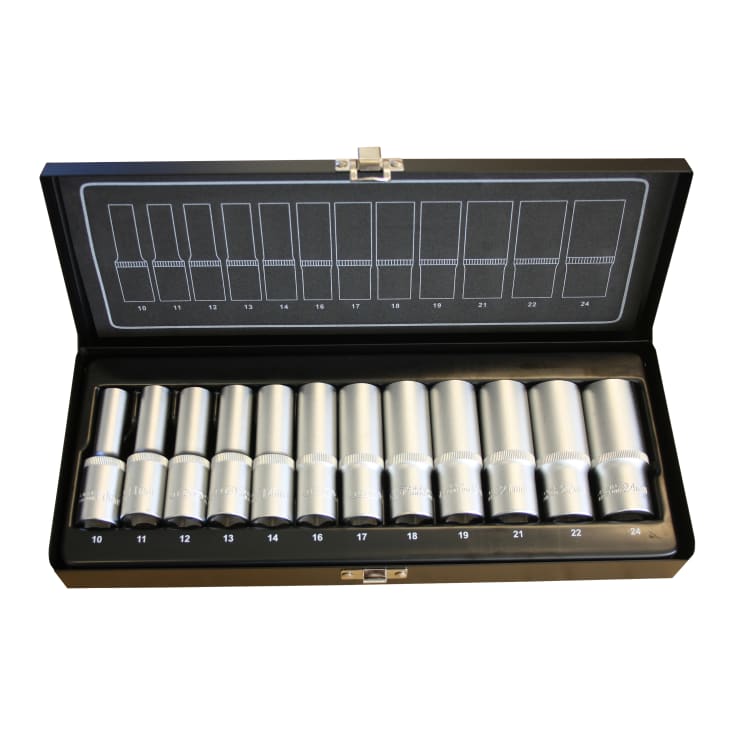 Tecos toppsett T1210FL, 1/2", langt, 12 deler