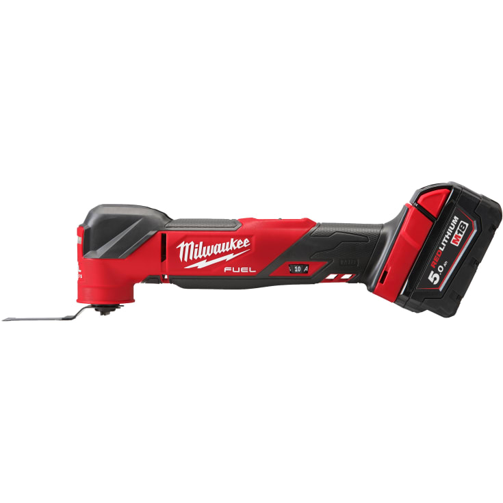 Milwaukee M18 Fuel FMT multiverktøy, med 2 x 18 V 5,0 Ah-batterier