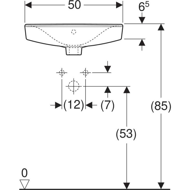 Ifö Spira håndvask, 50x31 cm, højre, hvid
