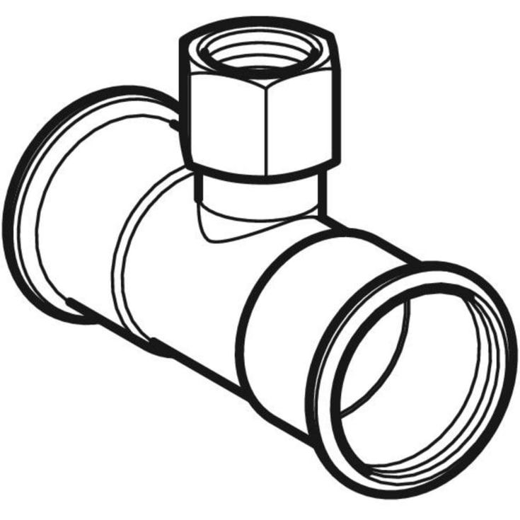 Geberit Mapress T-rør, 28 x 1/2" x 28 mm