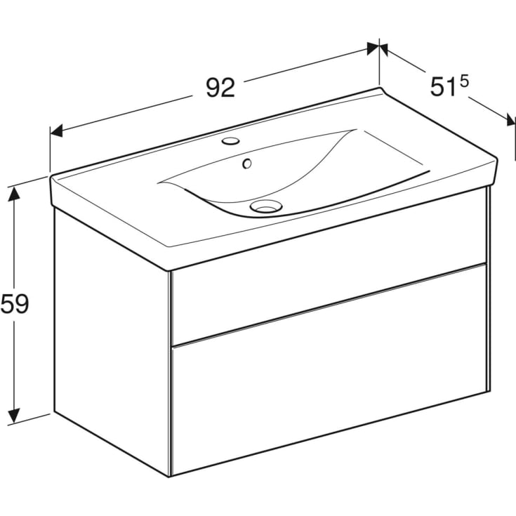 Ifö Sense Pro møbelpakke, 92x51,5 cm, mat hvid