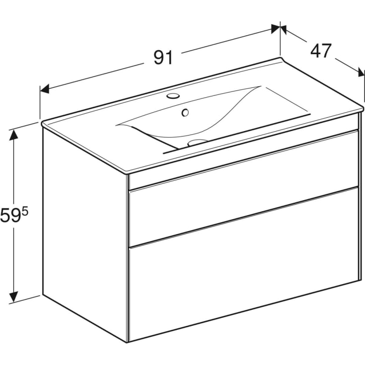 Ifö Sense Pro möbelpaket, 91x47 cm, matt vit