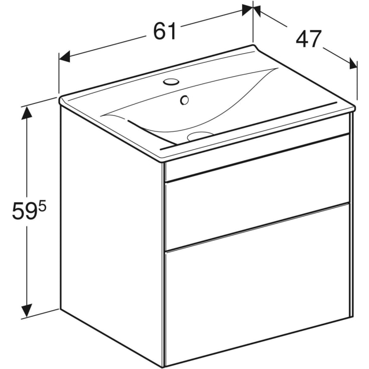 Ifö Sense Pro møbelpakke, 61x47 cm, mat hvid