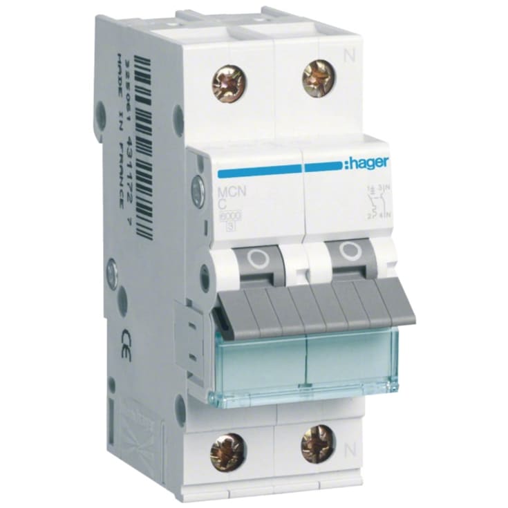 Hager Automatsikring 1P+N 16A, hvid