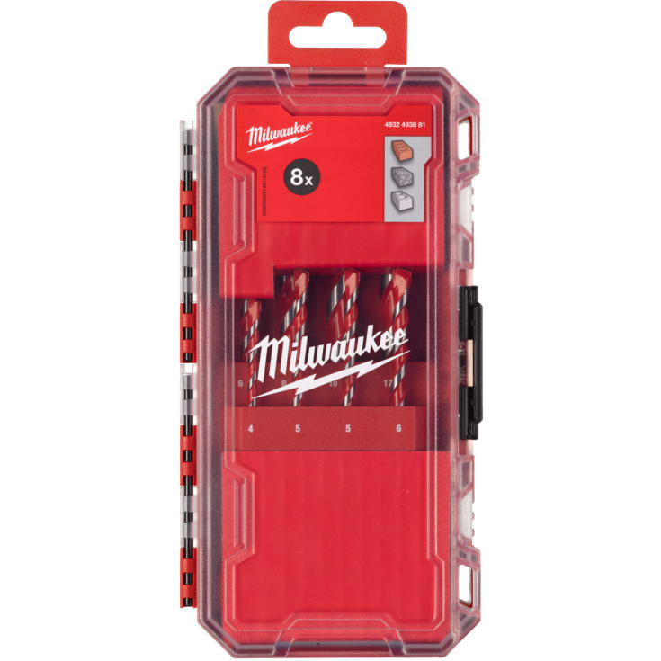 Milwaukee Packout hammerborssæt, 8 bor