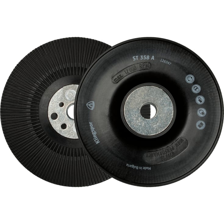 <p>Klingspor stödrondell ST358A, tandad, för fiberskivor, M14-gänga, 125 mm</p>