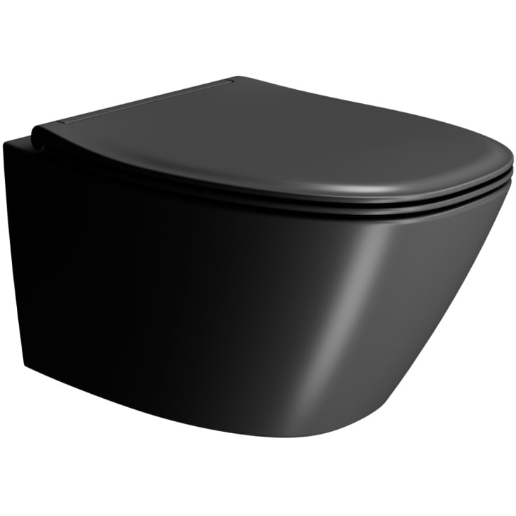 GSI Modo+ væghængt toilet, uden skyllekant, antibakteriel, mat sort