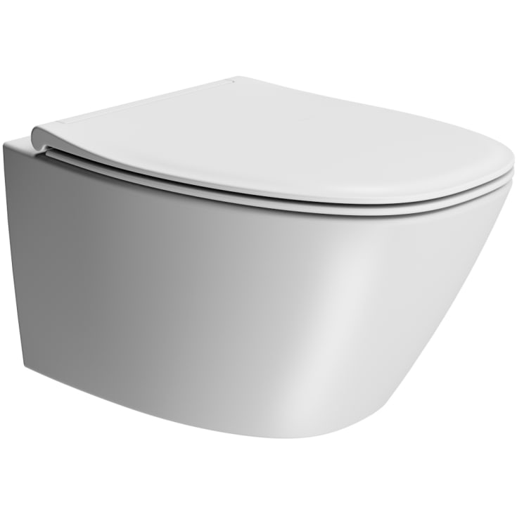 GSI Modo+ væghængt toilet, uden skyllekant, antibakteriel, mat hvid