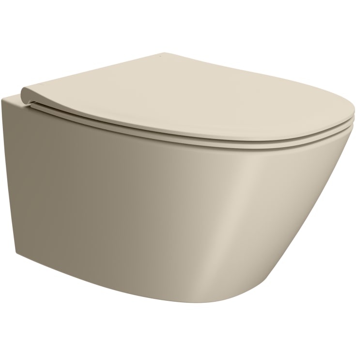 GSI Modo+ væghængt toilet, uden skyllekant, antibakteriel, mat beige