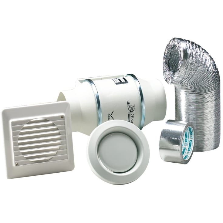 Thermex kanalventilator, TD 160/100 Kit, hvid