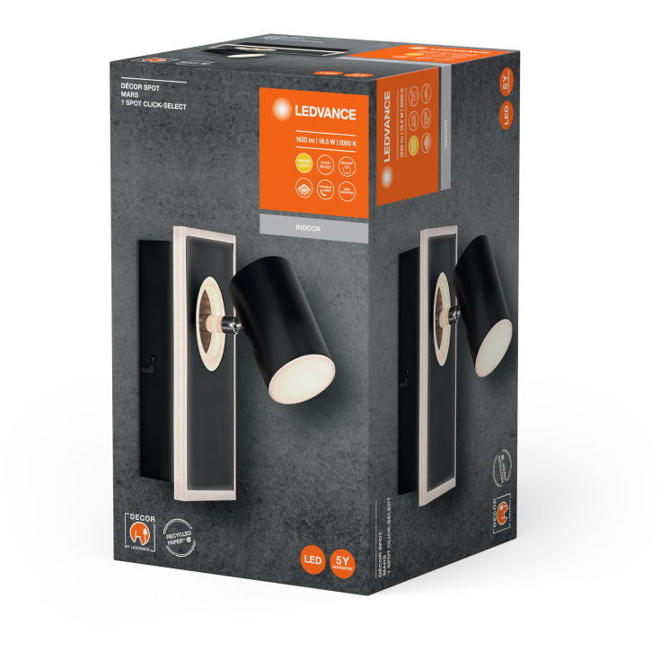Ledvance Decor Mars spotlampe, sort