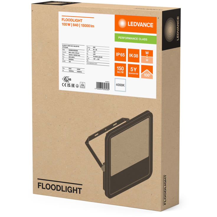 Ledvance projektør, sort, 4000K, 100W