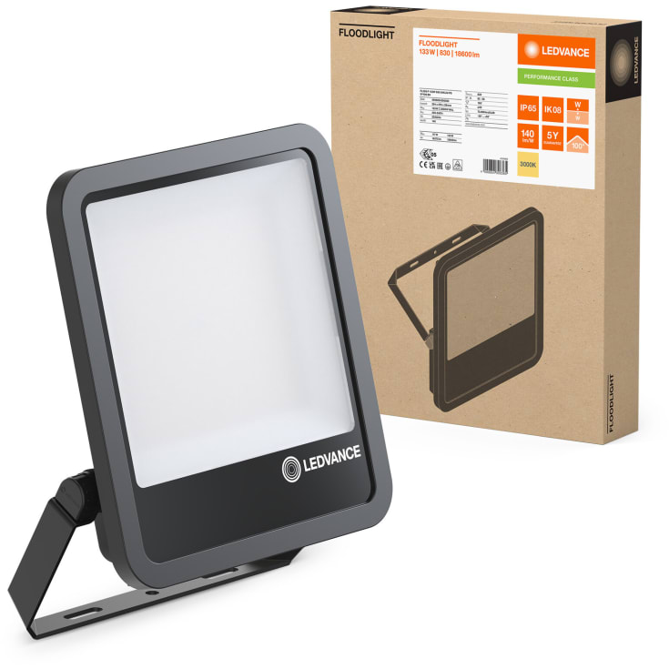 Ledvance lyskaster, sort, 3000K, 133W