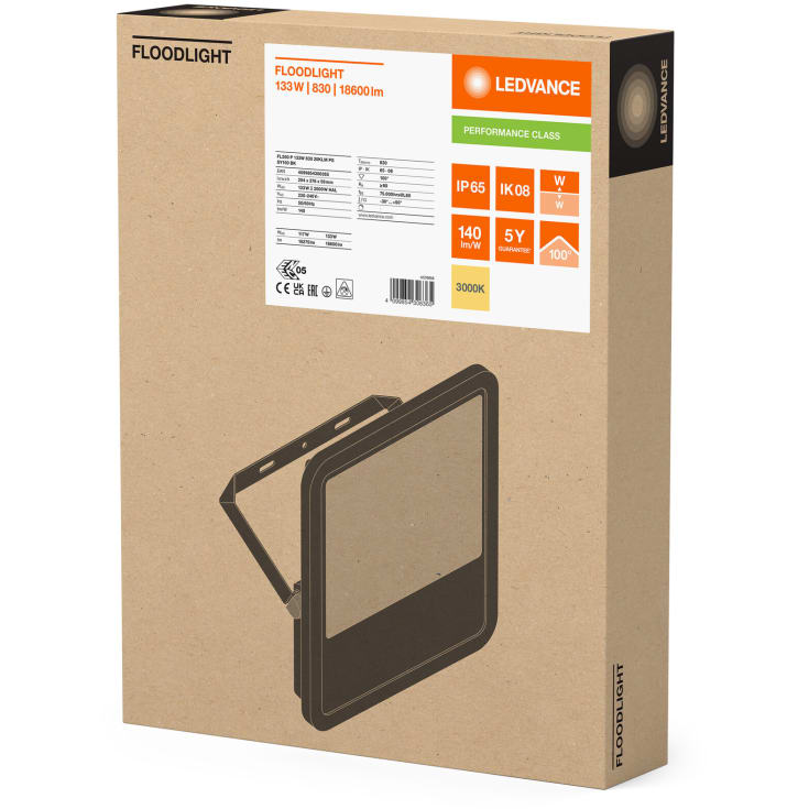 Ledvance lyskaster, sort, 3000K, 133W