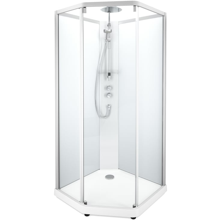 Contura Showerama Comfort dusjkabinett, 90x90 cm, alu profil, klart glass