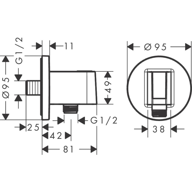 Hansgrohe FixFit S slangeudtag, børstet bronze