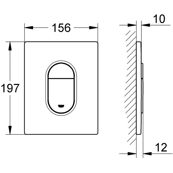 Grohe Arena Cosmopolitan betjeningsplade, mat krom