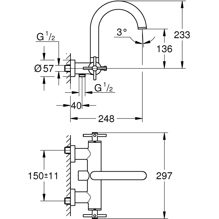 Grohe Eurocube tvättställsblandare, krom