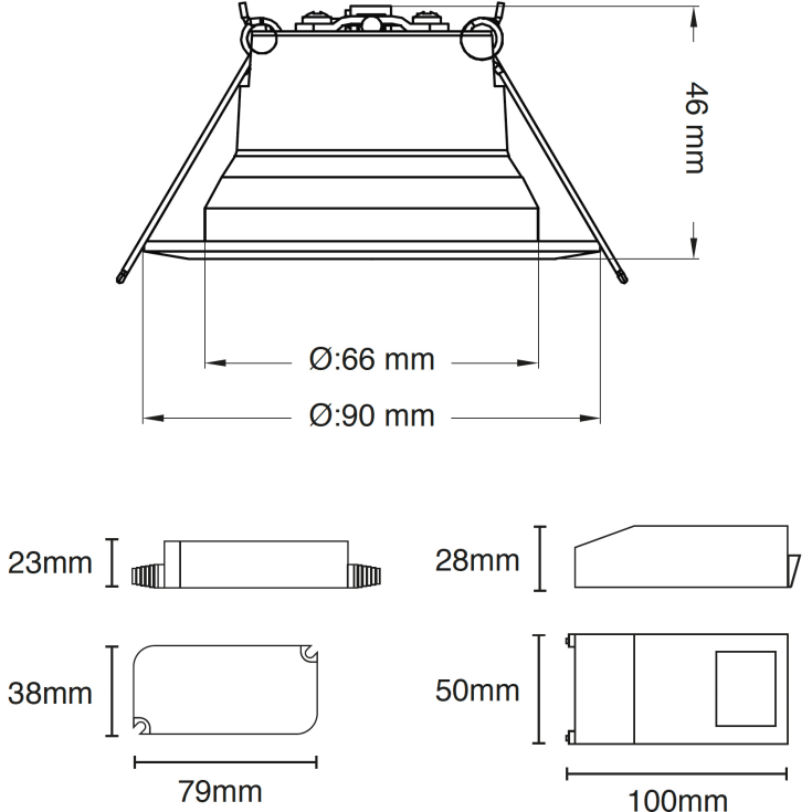 SLC OneSoft indbygningsspot, 3000K, aluminium