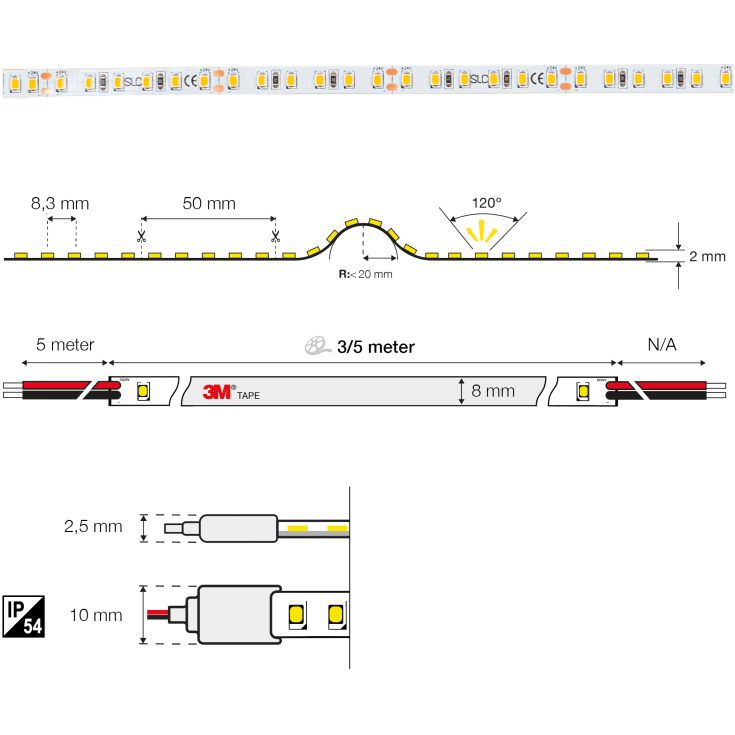 SLC Garage udendørs LED bånd, 3 meter