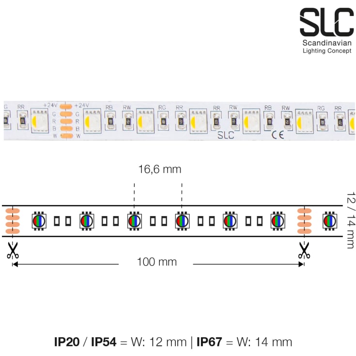 SLC LED bånd, 5 meter, farveskift, 3000K