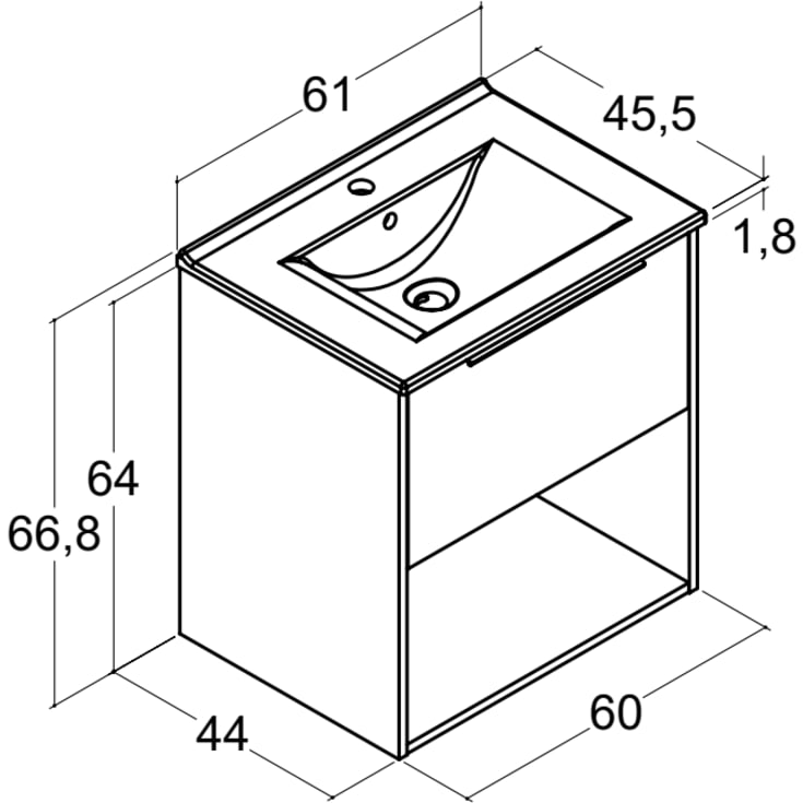 Dansani Mido+ Classic møbelpakke, 61x44 cm, mat blå
