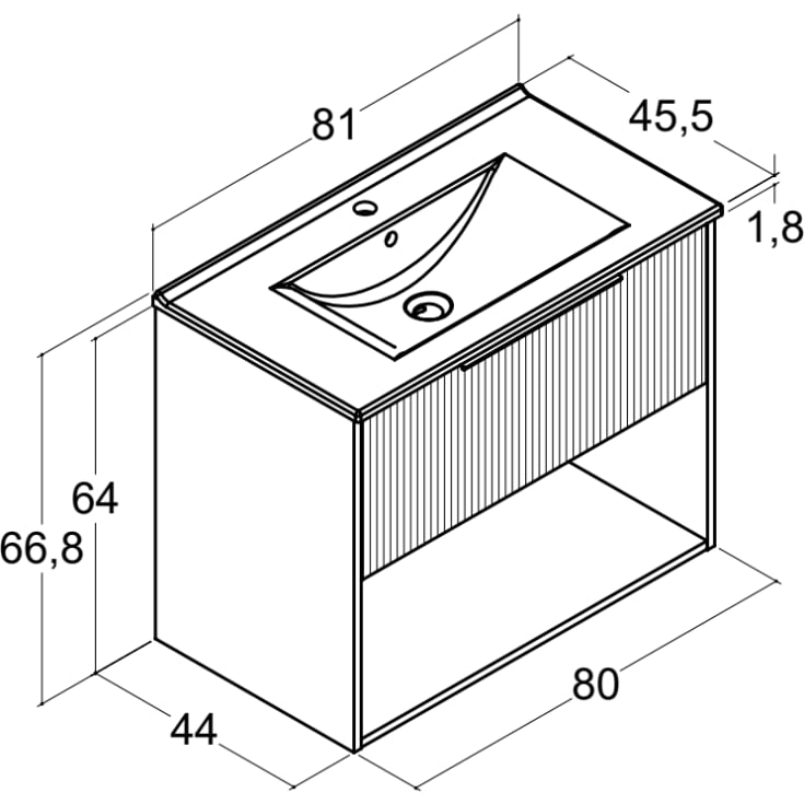 Dansani Mido+ Classic møbelpakke, 81x44 cm, stribet mat beige