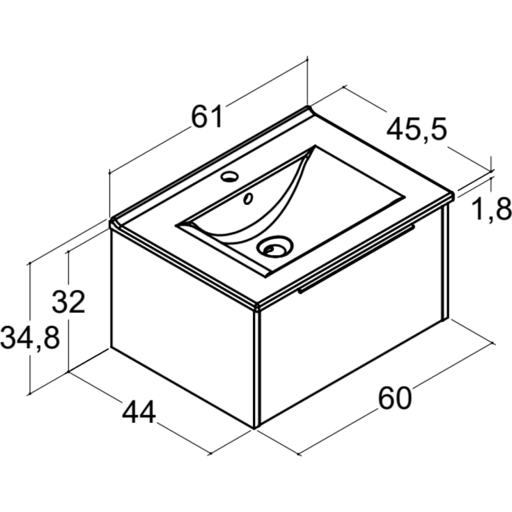 Dansani Mido+ Classic møbelpakke, 61x44 cm, mat beige