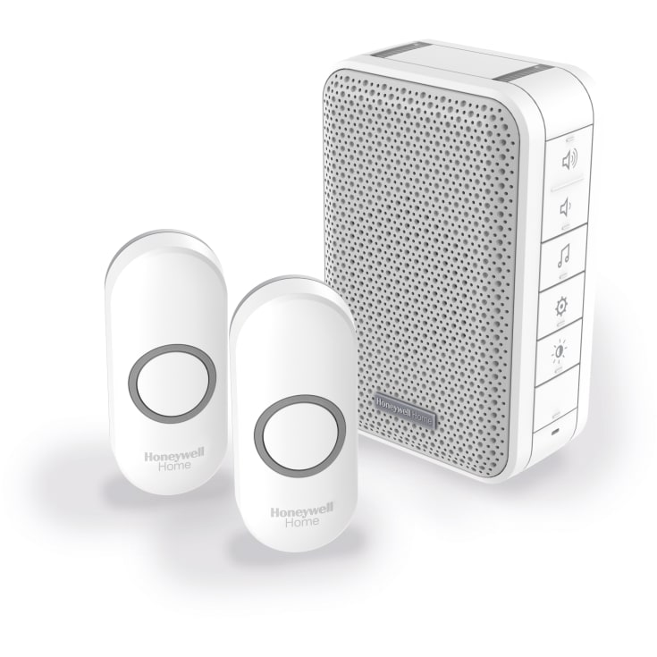 Honeywell Home dørklokke, trådløs, 150 m, bærbar, lys, hvid